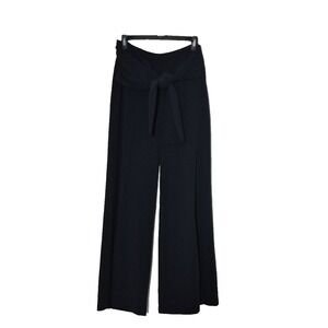 NY&C Pants Womens Small Black Belted Wide Palazzo Dress NEW